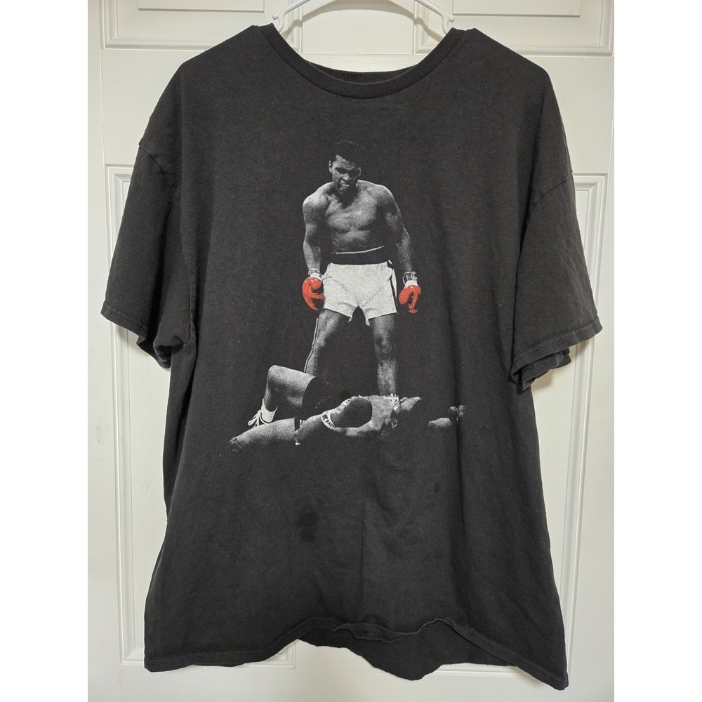 Muhammad Ali - Liston Knock Out - Black Graphic T Shirt - The Greatest - XL